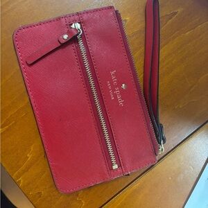 Kate Spade red wristlet wallet